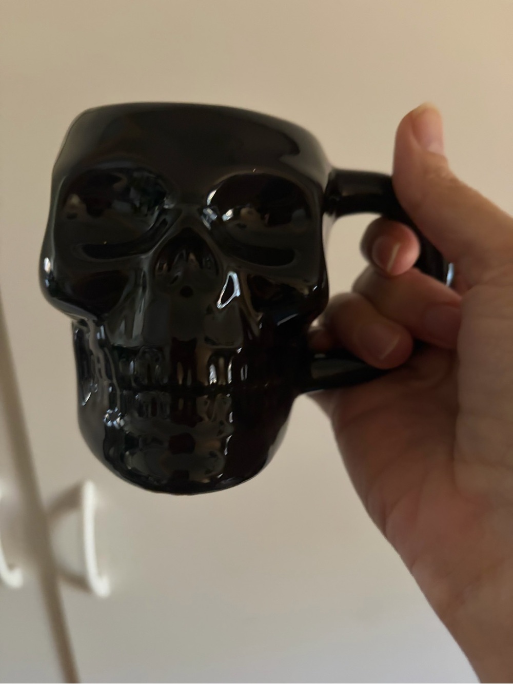 Black Skull Ceramic Mug - Gothic Home Accent